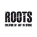 ROOTS — Creator of Art in Stone logo with marble-textured lettering, representing a Pakistani natural stone and marble brand